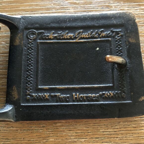 Vintage Tech Ether Guild 1975 Two Horses Mens 32 Metal Brass Buckle Braided Belt - Picture 9 of 12